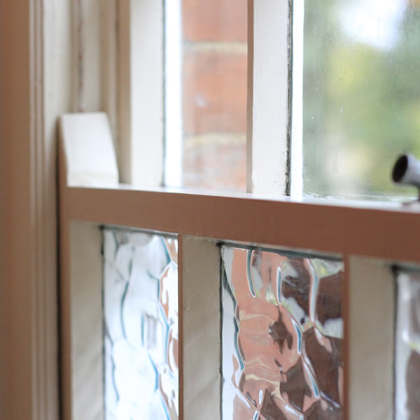 A finished window with gaps sealed using Gapseal