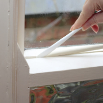 Window gaps filled with Gapseal sash window gap filler