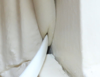 Gapseal being pushed into a small gap